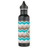 Beach Chevron Zigzag Monogram Waterfles (Links)