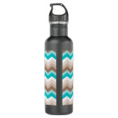 Beach Chevron Zigzag Monogram Waterfles (Achterkant)