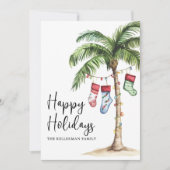 Beach Christmas Happy Feestdagenkaart (Voorkant)