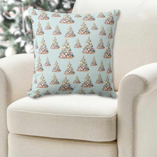 Beach Christmas Kussen (Beach Christmas Pattern Throw Pillow)