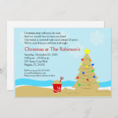 Beach Christmas Tree Castle Invitation personnalis (Devant / Derrière)