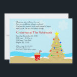 Beach Christmas Tree Castle Invitation personnalis<br><div class="desc">Parfait pour tous les fêtes de Noël sur la plage !</div>