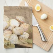 Beach Clams Beach Stones Kitchen Hand Towel Theedoek (Quarter Fold)