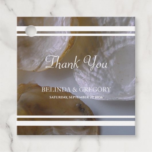 Beach Clams Wedding Gift Bedankjes Labels (Voorkant)