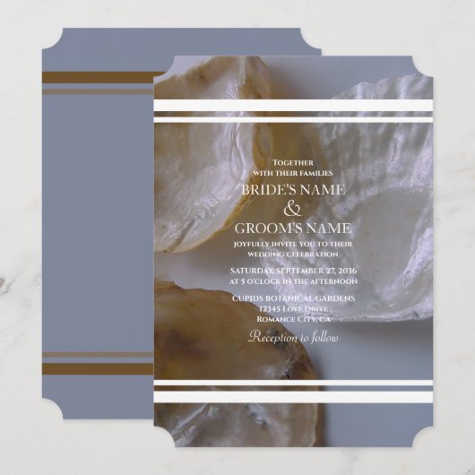 Beach Clams Wedding Invitations Kaart (Voorkant / Achterkant)