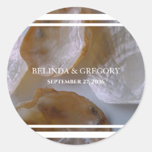 Beach Clams Wedding Ronde Sticker