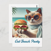 Beach Cleanup thank you card for Cat Lovers Briefkaart (Voorkant / Achterkant)