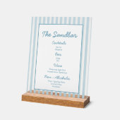 Beach Club Cabana Bar White and Blue Stripe (Angle)