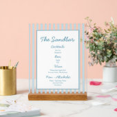 Beach Club Cabana Bar White and Blue Stripe (Mariage)