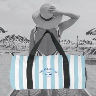 Beach Club Crest Blue Cabana Stripe Monogram Plunjezak