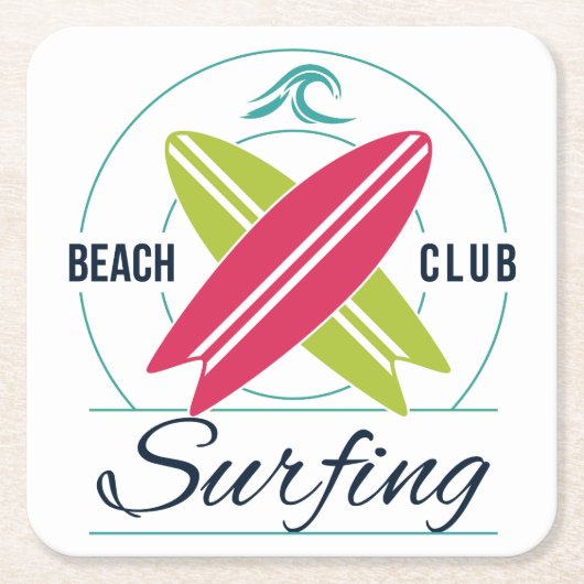 Beach Club Surfpapier onderzetters (Voorkant)