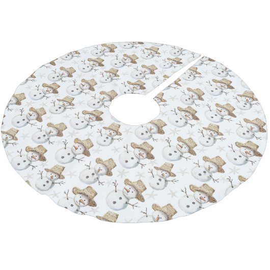 Beach Coast Snowman Kerstmis Kerstboom Rok (Gekanteld)