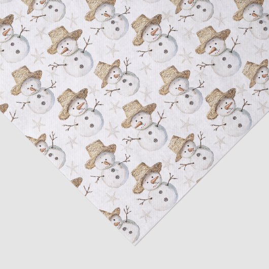 Beach Coast Snowman Kerstmis Tissuepapier (Detail)