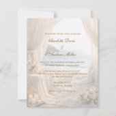 Beach coastal elegant romantic wedding invitation (Voorkant)