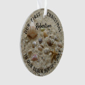 Beach Coastal First Kerstmis Nieuw startpunt Ornament (voorkant)