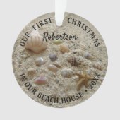 Beach Coastal First Kerstmis Nieuw startpunt Ornament (voorkant)