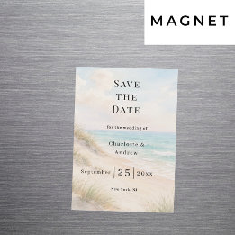 Beach coastal modern wedding Save the Date magnet Magnetische Uitnodiging