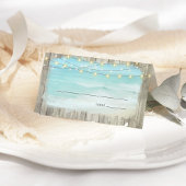 Beach Coastal Rustic Wood String Lights Wedding