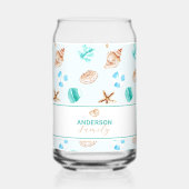 Beach Coastal Seashells Family Name Custom (Recto)