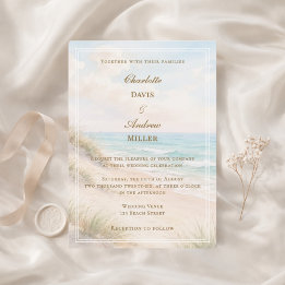 Beach coastal wedding kaart