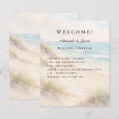 Beach coastal wedding program timeline (Voorkant / Achterkant)