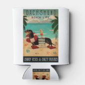  Beach Cocktail Life Dachshund Blikjeskoeler (Achterkant)