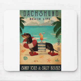 Beach Cocktail Life Dachshund Muismat