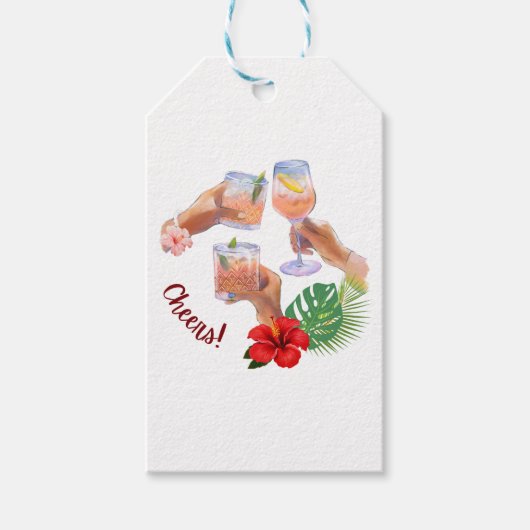 Beach Cocktails Party Cadeaulabel (Voorkant)