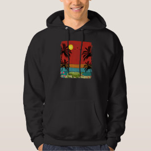 Beach Coconut Tree Retro Graphic Crocodiles Summie Hoodie