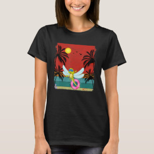 Beach Coconut Tree Retro Graphic Dragonfly Summer T-shirt