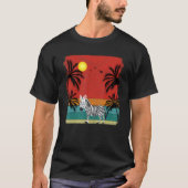 Beach Coconut Tree Retro Graphic Summer T-shirt (Voorkant)