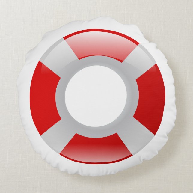 Beach Collectie : Life Saver Pillow Rond Kussen (Achterkant)
