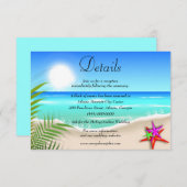 Beach Colorful Starfish Weddenschap Details Informatiekaartje (Voorkant / Achterkant)