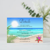 Beach Colorful Starfish Weddenschap Details Informatiekaartje (Staand voorkant)