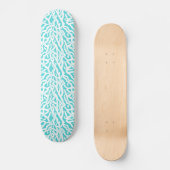 Beach Coral Reef Pattern Nautical White Aqua Blue Skateboard (Voorkant)
