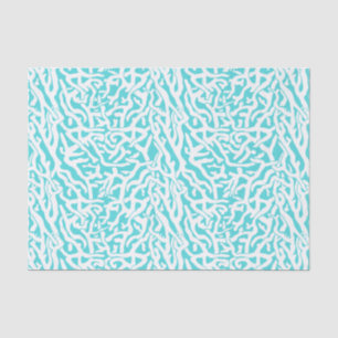 Beach Coral Reef Pattern Nautical White Blue v2 Tissuepapier