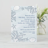 Beach Coral Reef Zee Shell & Starfish Invitations Kaart (Staand voorkant)