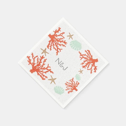 Beach Coral Reef Zee Shell & Starfish servetten (Hoek)