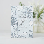 Beach Coral Reef Zee Shell & Starfish Table Number Kaart (Staand voorkant)
