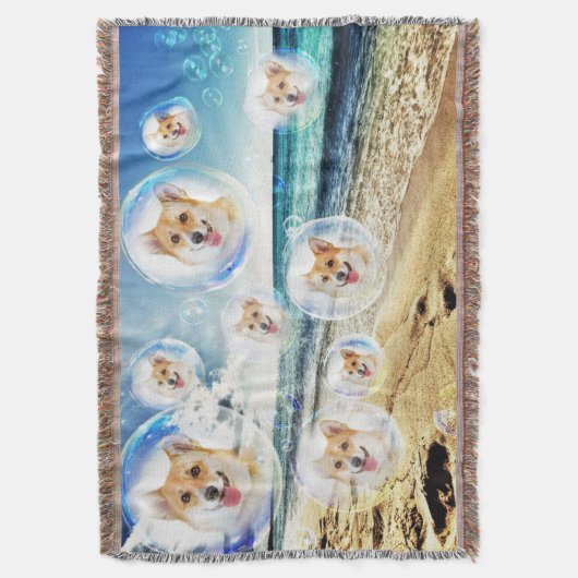 Beach Corgis Deken (Voorkant Verticaal)