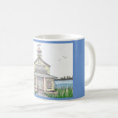 Beach Cottage bleu 11oz Mug (Devant droit)