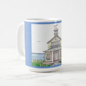 Beach Cottage Blue 15oz mok koffie (Voorkant links)
