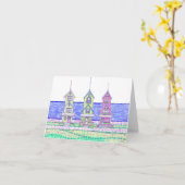 Beach Cottage Trio Cartes fixes (Fleur jaune)