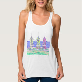 Beach Cottage Trio Flowy Tanktop