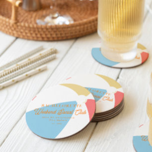 Beach Country Club   Bachelorette Ronde Kartonnen Onderzetter