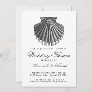 Beach Couple's Wedding Shower Scallop Shell Charco Kaart