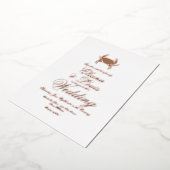 Beach Crab Wedding Prigedrukte Folie Uitnodiging (Gedraaid)