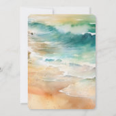 Beach Cream Turquoise Aqua Ocean Wedding Kaart (Achterkant)