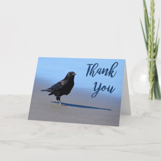 Beach Crow Foto Dank je creditcard Bedankkaart (Voorkant)