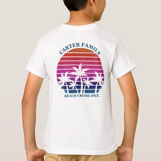 Beach Cruise Custom Family Reunion Pocket Kinder T-shirt (Achterkant)